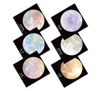 GLEAVI 6pcs round Planet Self-adhesive Notes with Adhesive Backing for Office and Home Use, Paper Material, Colourcoded Organisation, Unique Eye-catching Design for Stationery and Memo