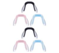 GLEAVI 6Pcs Soft Silicone Eyeglasses Nose Pads Set, Small U-Shaped Anti-Slip Nose Bridge Cushions for and Students, Screw-in One-Piece Design in Pink, Light Blue, and Black, Suitable for