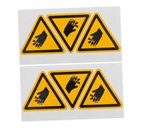 GLEAVI 6pcs Waterproof Safety Warning Labels 80mm Equilateral Triangle Industrial Hand Injury Prevention Stickers High Adhesion Precautionary Markers for Machinery and Hazardous Areas