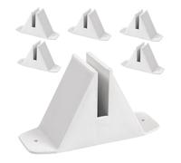 GLEAVI 6pcs White Plastic Standing Fence Post Base for Christmas Tree Fence and Screen Panel Feet Triangle Support Bracket Suitable for Outdoor Lawn and Room Divider Stands