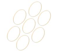 GLEAVI 7pcs Bamboo Craft Hoops for Macrame and Wreath Making, Khaki Round Rings Smooth Edges and Sturdy Design, for Decorative Techniques and Wedding Wreath Decor