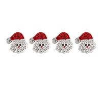 GLEAVI 8 pcs Christmas Buttons DIY Pendants for Crafting Decorative Brooches with Rhinestones Festive Jewelry Accessories for Handmade Christmas Projects