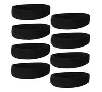 GLEAVI 8Pcs Black Sweat-Absorbing Sports Headbands for Men and Women, Breathable Elastic Workout Hair Bands for Running, Hiking, Cycling, Gym, and Yoga