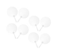 GLEAVI 8pcs Blank PVC DIY Handheld Fans Set Double Sided Craft Hand Fans for Weddings Parties Creative Projects Unleash Your Imagination with Designs