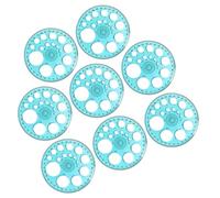 GLEAVI 8pcs Blue Plastic Geometric Circle Ruler Set with Precise Angle Measurement and Drawing Aid for School Learning and Art Creation, Circle Draft Template for Students and Teachers