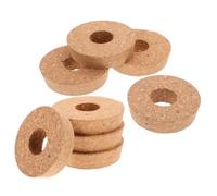 GLEAVI 8pcs Brown Wood Cork Lids with Hole for Hydroponic Planter Jars, Secure Plant Support and Natural Breathability, Suitable for Gardening and Water Propagation in Mason Jar