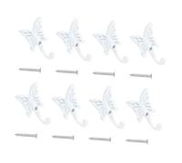 GLEAVI 8pcs Butterfly Metal Alloy Hooks Retro Decorative Coat and Wardrobe Hangers Heavy Duty Creative Clothes Hooks for Home Bathroom Bedroom Kitchen Use