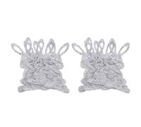 GLEAVI 8pcs Easter Bunny Design Cutlery Bag Mini Fork Cutter Cover Lovely Festive Non-Woven Table Decoration for Parties