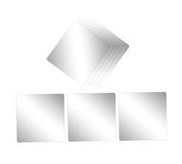 GLEAVI 8Pcs Self Adhesive Mirror Tiles Flexible Non Wall Decals Peel Stick Mirror Sheets for DIY Home Decoration in Bathroom Living