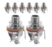 GLEAVI 8pcs Silver Multipoint Mono Output Jacks for Electric Guitar Bass Stable Audio Instrument Connectors with Electromagnetic Shielding Metal Shell Noise-reducing Hardware for Home