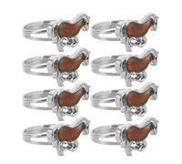 GLEAVI 8pcs Thermochromic Ring for Boys and Girls Mood Changing Pendants Pack Adjustable for Women and Men Animal Themed Jewelry for Festival and Daily Wear