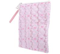 GLEAVI A5 Floral Book Sleeve Protector with Zipper and Front Pocket, Dustproof Reusable Polyester Book Cover for Novels and Stationery, for Daily Commute and Library Use