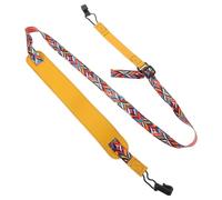 GLEAVI Adjustable Yellow PU Ukulele Strap for Adults, Portable Diagonal Cotton Lanyard with No-Drill Design, Foldable and Sturdy Carrying Strap for Ukulele Performance and Travel