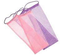 GLEAVI African Exfoliating Net Scrubber 2pcs Set Purple and Pink, Shower Skin Brush Back Scrubber for Deep Cleansing and Exfoliation, Practical African Sponge Net for Men and Women Daily