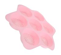 GLEAVI Air Fryer Egg Mold: Reusable Nonstick Bites Silicone Molds Individual Microwave Cooker 7 Cavity Burger Press for Meat Patties Cakes Bread Pink