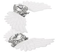 GLEAVI Angel Wings Rhinestone Shoe Buckles Clips Heart Crystal Embellishments Decorative Shoe Charms for Women’s Boots and Wedding 1 Pair