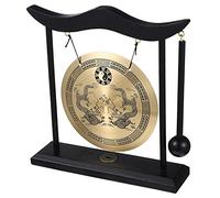 GLEAVI Antique Chinese Copper Gong with Mallet Vintage Desk Ornament for Home Decoration Musical Instrument Feng Shui Decor Unique for Family and Friends