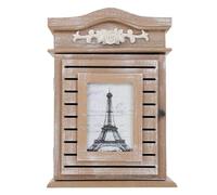 GLEAVI Antique Style Khaki Plastic Key Locker with Six Pegs Wall Mounted Key Case for Homes and Restaurants Decorative Living Room with Photo Display Random Color Assorted Style