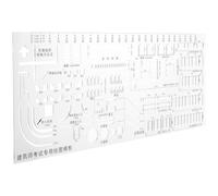 GLEAVI Architectural Drafting Template 1pcs Geometric Drawing Stencil Plastic Ruler Circle Template for Drawing Technical Drafting and Design Supplies for School and Office