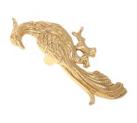 GLEAVI Brass Phoenix Drawer Pulls Decorative Bird Shaped Cabinet Knobs Artistic Oriental Design Corrosion-Resistant Handles for Bedroom Dresser Shoe Cabinet Kitchen