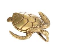 GLEAVI Brass Small Tortoise Figurine Retro Desktop Decor Sturdy Antique Turtle Statue Compact Tabletop Ornament for Office Study Room Decoration