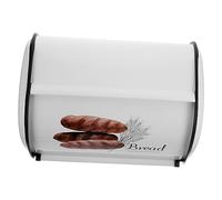 GLEAVI Bread Box with Cover for Countertop Kitchen Storage Vintage Patterned Compact Bread Bin Organizer for Home Bakery and Use White Small Drum Shape