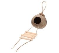 GLEAVI Breeding Bird House Resting Nest Hanging Birdcage Coconuts Shell Bird Bed Decorative for Parrot Pet