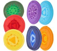GLEAVI Buddhist Sound Bowl Cushions Prevents Bowl from Bumping 7pcs with Delicate Embroidered Design Polyester Material Decorative Yoga Meditation Pads