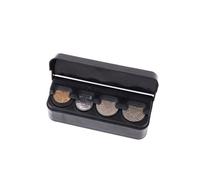 GLEAVI Car Coin Holder and Organizer 2pcs, Black Plastic Car Coin Case Storage Box for Loose Change, Vehicle Cash Bank Tray for Front Seat Use