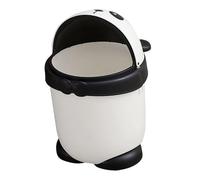 GLEAVI Cartoon Panda Trash Bin with Lid for Home and Office, Plastic Mini Storage Bin for Storing Tiny Things and Trash, Cute Shake Cover Design Suitable for Bedrooms and Desks
