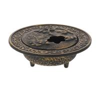 GLEAVI Cast Iron Incense Burner Coffee Colour with Classic Ritual Cauldron Look, Burning Cone and Herbal Incense Holder for Spiritual Ceremonies and Zen Altar Use