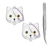GLEAVI Cat Hair Keepsake Box 3pcs Capsule Keychain with Tweezer, Pet Memorial Storage Organizer for Collection and Loss Remembrance