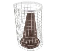 GLEAVI Ceramic Fish Spawning Bucket with Mesh Net Set for Shrimp Breeding and Angelfish Reproduction, Small Purple Clay Cone Cave Aquarium Breeding Tank Decoration