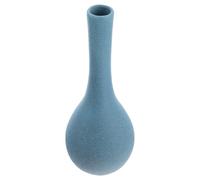 GLEAVI Ceramic Flower Vase Blue Minimalist Japanese Style Home Adornment Plant Container Decorative Floral Pot for Tabletop and Living Room