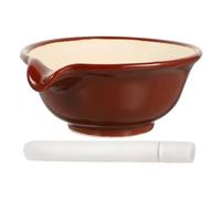GLEAVI Ceramic Grinding Bowl and Pestle Set Large Japanese Style Food-safe Mortar for Garlic Spices Medicine Crushing and Mixing
