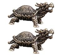 GLEAVI Chinese Dragon Turtle Key Chain 2Pcs Antique Style Creative Animal Pendant for Car Use