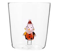 GLEAVI Christmas Glassware Beverage Mug: 300ml Clear Coffee Beverage Cup with Xmas Santa for Hot Cold Drinks Festive Gatherings and Daily Use
