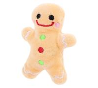 GLEAVI Christmas Plush Dog Chew Bite Cartoon Gingerbread Man for Teeth Cleaning and Bite Resistant Fun at Xmas Party