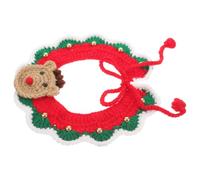 GLEAVI Christmas Scarf for Pet Warm Milk Fiber Cotton Easy to Put on No Knotting Cat Kitten Scarf for Parties and Cold Nights