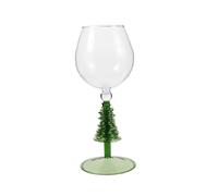 GLEAVI Christmas Tree Stemware Wine Glasses Green High Borosilicate Glass Goblets Elegant Holiday Beverage Drinkware for Xmas Parties Winter Festive Bar Use