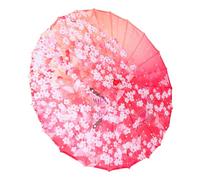 GLEAVI Classical Oil Paper Umbrella for Chinese Costume and Cosplay Cherry Blossoms Design Handle Decorative Prop for Photography and Party