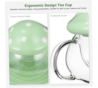GLEAVI Clear Glass Tea Cup with Removable Strainer and Mushroom Lid Heat Resistant Infuser Mug with Coaster Plate for Home and Office for Herbal Tea Brewing and Beverage Enjoyment