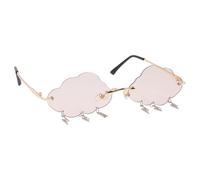GLEAVI Cloud Shaped Frameless Sunglasses with Light Gold Frame, Irregular Party Eyewear Props for Women, Fashion Photo Accessory for Festival and Dance Events
