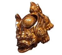 GLEAVI Color Changing Resin Ancient Animal Statue Wealth Tea Pet for Tea Tray Small Lifelike Toad Figurine Handmade Feng Shui Adornment Hot Water Sensitive Decorative Ornament