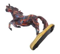 GLEAVI Colorful Resin Standing Horse Statue for Desk and Entryway Decor Animal Figurine Sculpture to Attract Luck and Wealth Office Table Ornament with Robust Craftsmanship
