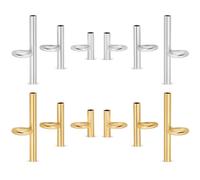 GLEAVI Copper Tube Brooch Converters Set, Metal Brooch Pendant Holders with 8MM, 13MM, 20MM Sizes, Gold and Silver Tone, 12pcs Jewelry Making Accessories for Necklace and Pin Adaptors