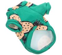GLEAVI Cute Cartoon Print Fleece Lined Warm Pet Jacket for Small Dogs and Cats, Green Pineapple Design Puppy Coat Size L, Comfortable Winter Dog Clothes for Cold Weather