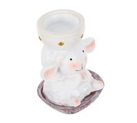 GLEAVI Cute Lamb Resin Incense Burner with Vertical Tray Aromatherapy Diffuser for Home Living Decor Compact Resin Holder for Air Purification and Relaxing Atmosphere Cute Sheep Ornament