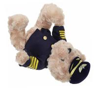GLEAVI Cute Pilot Bear Plush Soft Stuffed Animal Puppet for Flight Attendant Doll Cozy Bedroom Decor Shower