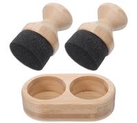 GLEAVI Cutting Board Oil Wax Applicator Set with Bamboo Double Base, Round Mineral Wax Spreader for Kitchen Utensils and Surface Maintenance